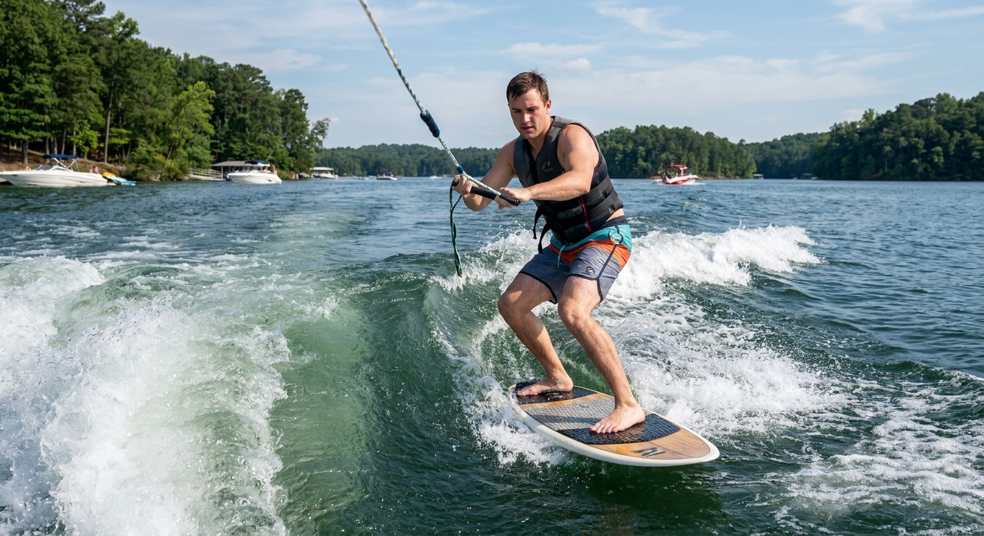 Learning to wake surf in one session with guidance and practice